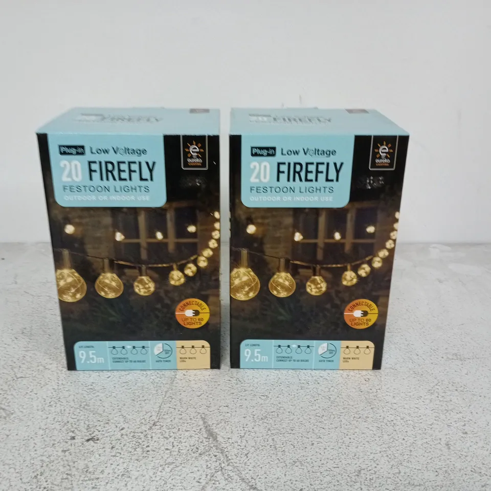 LOT OF 2 BOXED 20 FIREFLY FESTOON LIGHT SETS