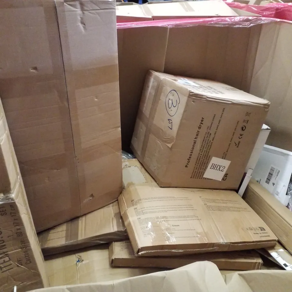 PALLET CONTAINING ASSORTED PRODUCTS INCLUDING STONE BATH MAT, SHOWER PANEL, MULTI-USE STEAM CLEANER & AIR COOLER 