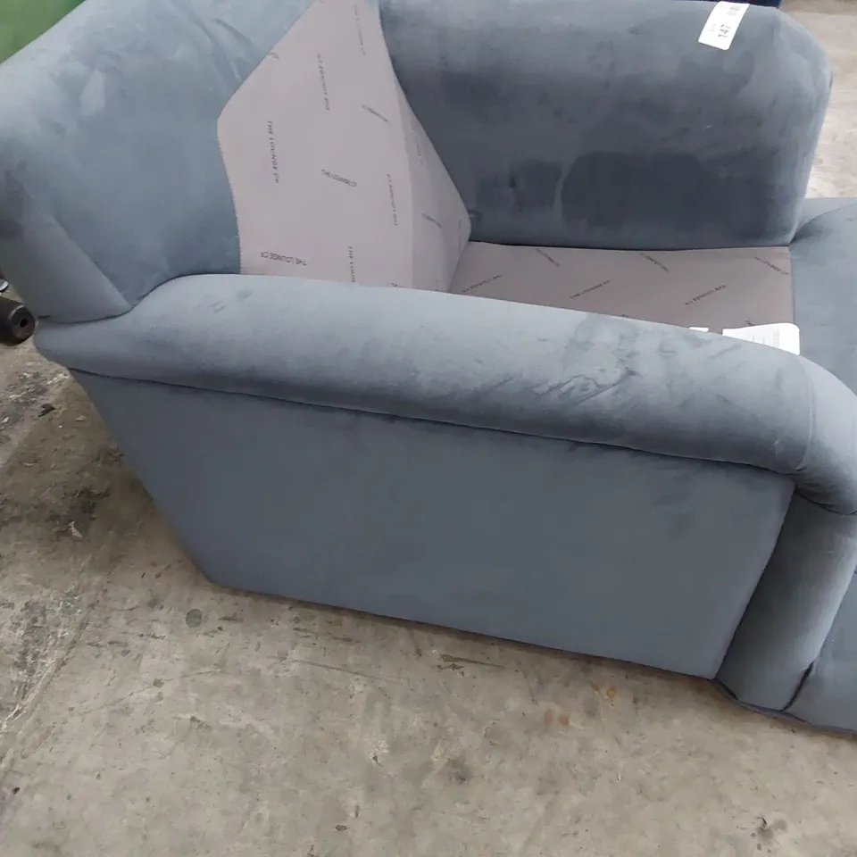 QUALITY BRITISH DESIGNER LOUNGE Co. EASY CHAIR FAME GREY PLUSH FABRIC 