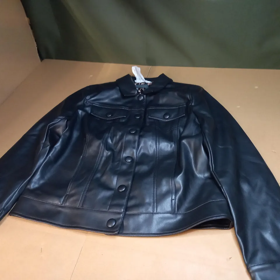 RUTH LANGSFORD FAUX LEATHER JACKET SIZE UNSPECIFIED