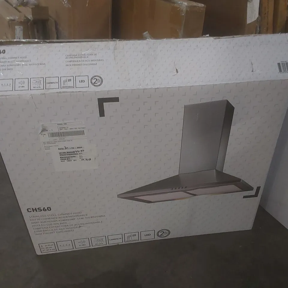 BOXED COOKE AND LEWIS CHS60 CHIMNEY HOOD STAINLESS STEEL 600mm