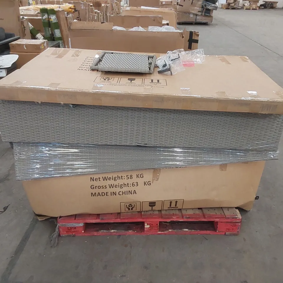 PALLET OF ASSORTED GARDEN AND PATIO FURNITURE PARTS