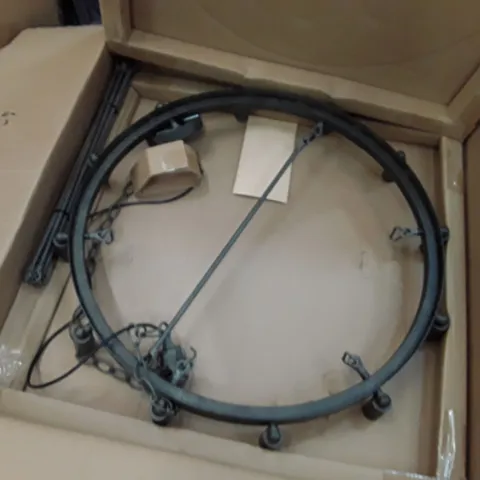 BOXED DUNSTABLE 12-LIGHT WAGON WHEEL CHANDELIER (1 BOX)