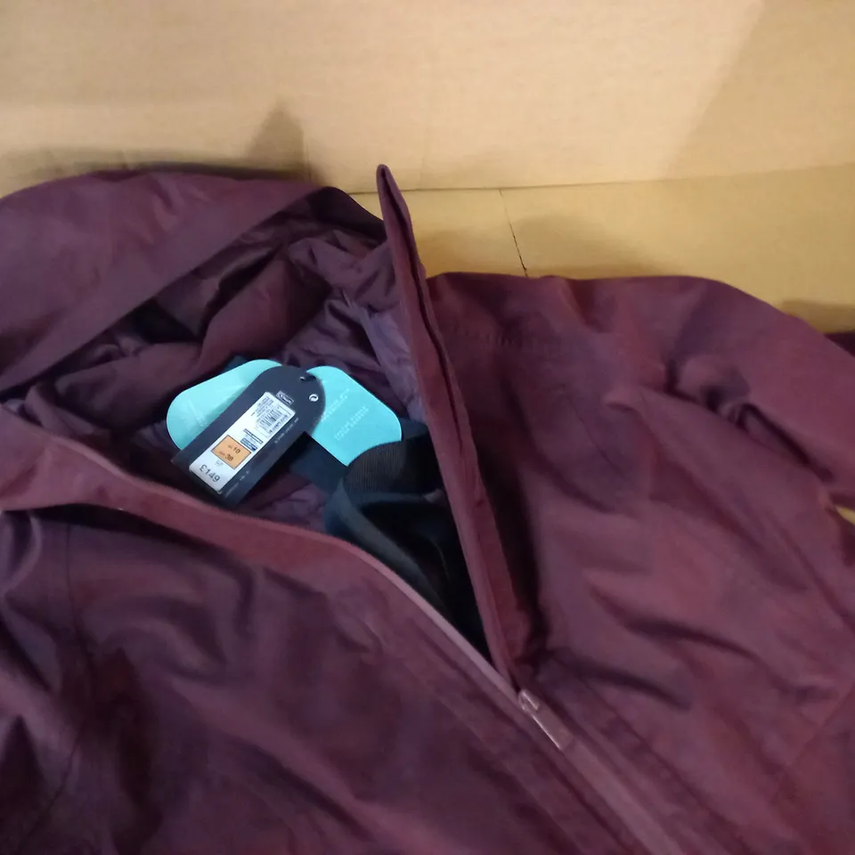 GOODMOVE LONGLINE PLUM WATERPROOF COAT - UK 10