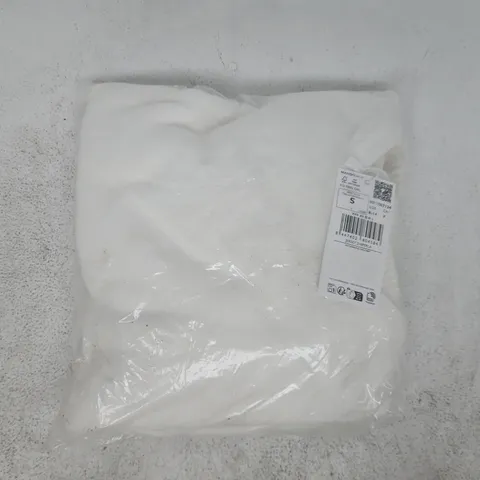 BAGGED MANGO LONG SLEEVE KNITTED SWEATER IN WHITE SIZE SMALL