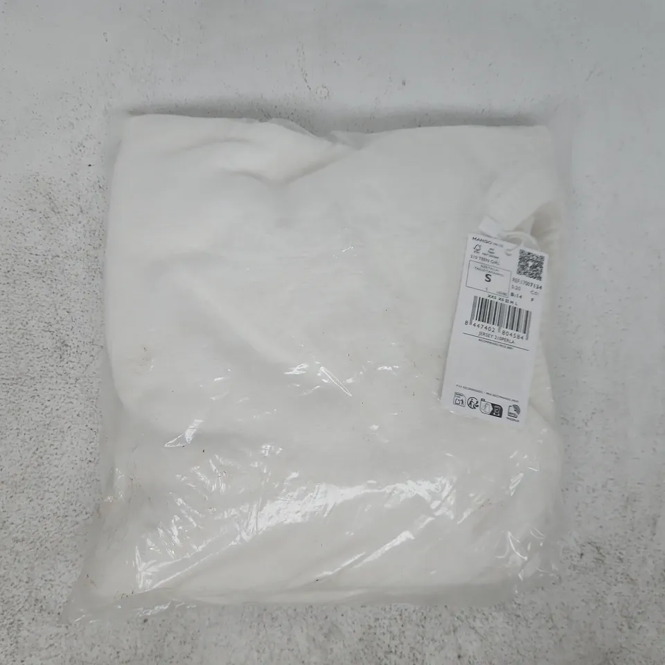 BAGGED MANGO LONG SLEEVE KNITTED SWEATER IN WHITE SIZE SMALL
