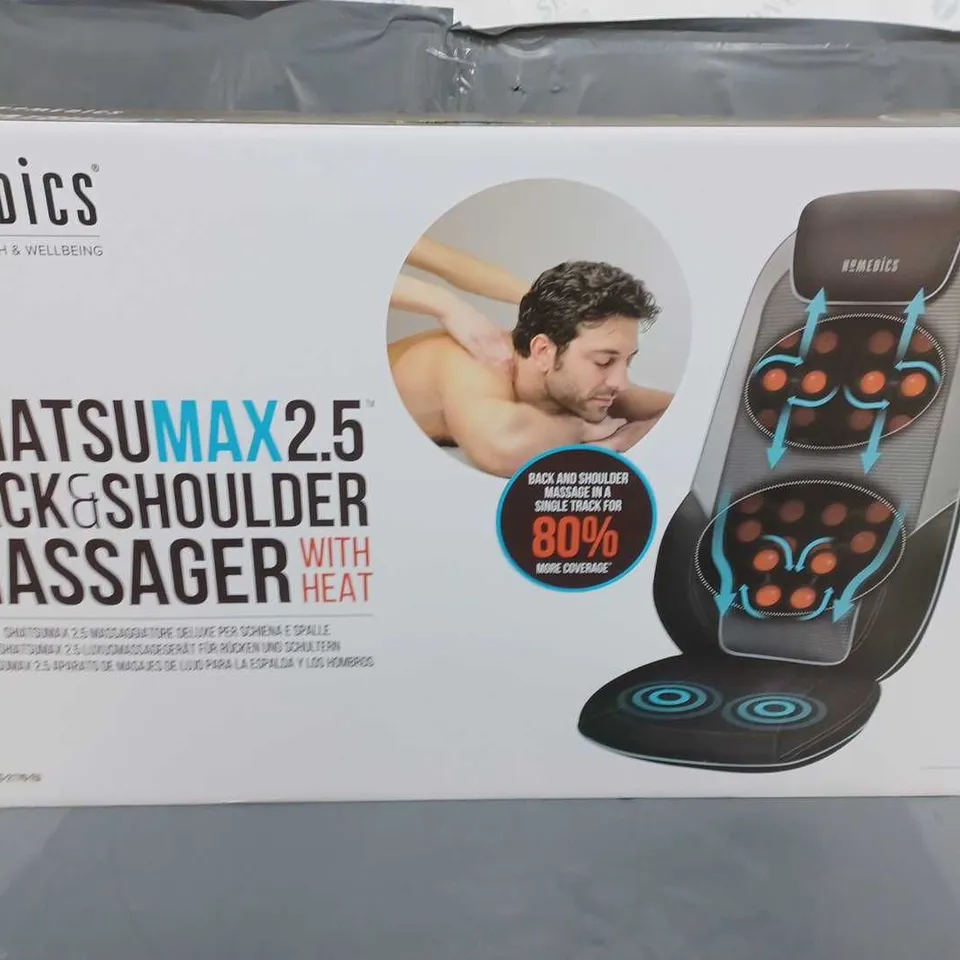 BOXED HOMEDICS SHIATSU MAX 2.5 BACK AND SHOULDER MASSAGER WITH HEAT CBS-2170-EU