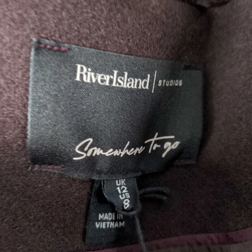 RIVER ISLAND STUDIOS WOMEN'S COAT – UK 12 – SOMEWHERE TO GO 