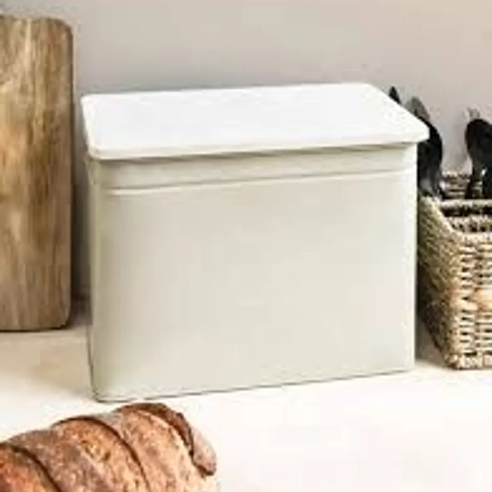  BOXED BROMPTON BREAD BIN CLAY - MARBLE TOP