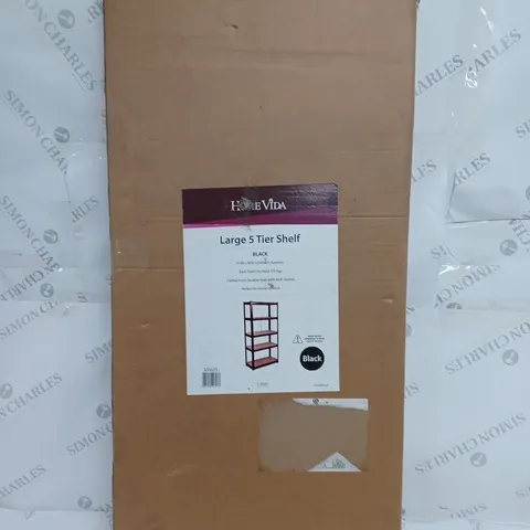 BOXED HOME VIDA LARGE 5 TIER SHELF IN BLACK