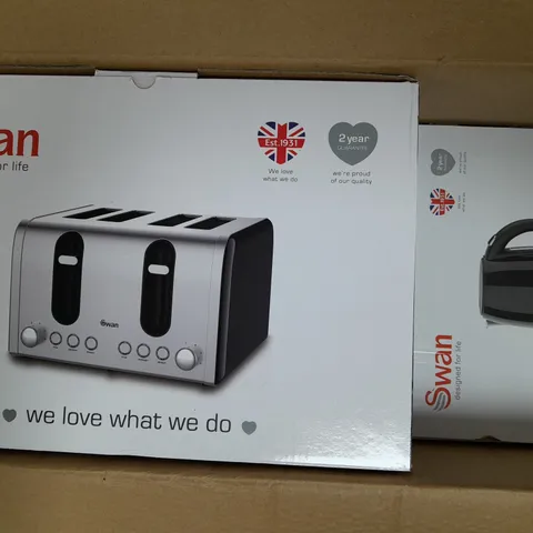 SWAN KETTLE & TOASTER 4-SLICE TWIN PACK