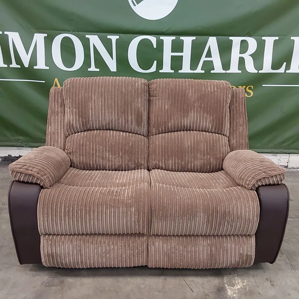 DESIGNER 2-SEATER RECLINER SOFA IN BROWN 