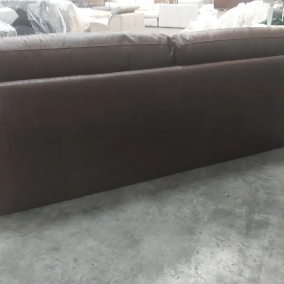 QUALITY DESIGNER ARDEN 4 SEATER LEATHER SOFA - BROWN 