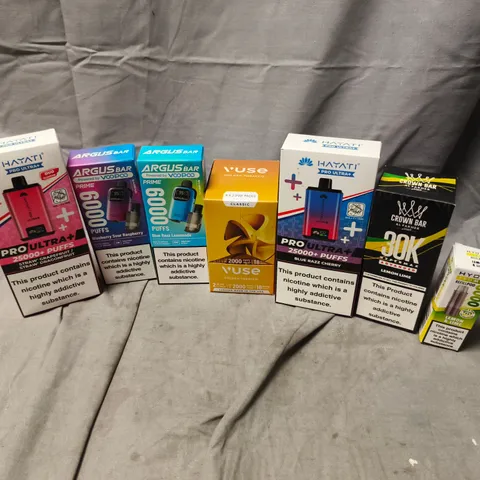 APPROXIMATELY 20 ASSORTED E-CIGARETTE PRODUCTS TO INCLUDE BRANDS SUCH AS HAYATI. ARGUS, VUSE, ETC - COLLECTION ONLY