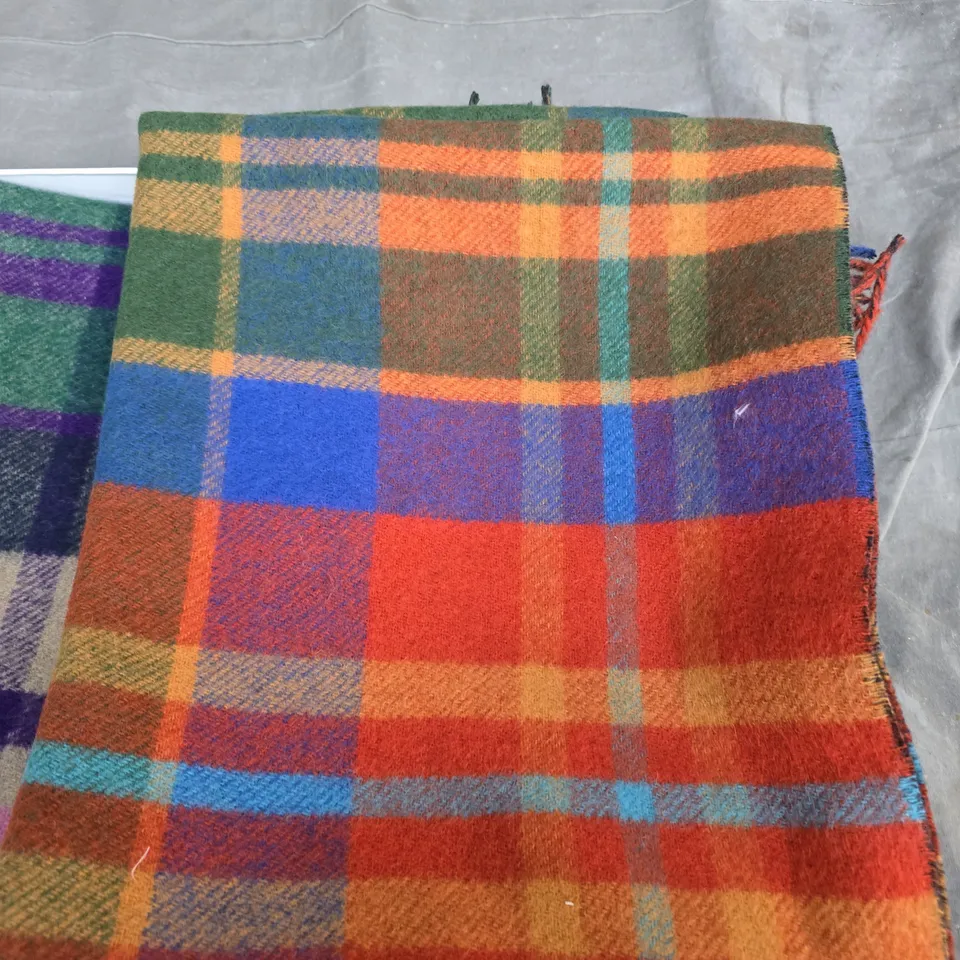 Vivienne Westwood Wool Tartans Scarf Set of 2 – Green/Purple & Orange/Brown