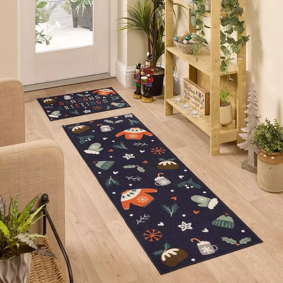 SEASONS GREETINGS MAT & RUNNER SET