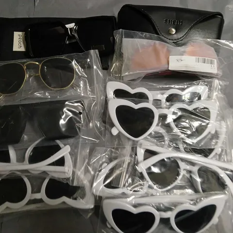 lot of assorted glasses and cases to include heart shaped glasses