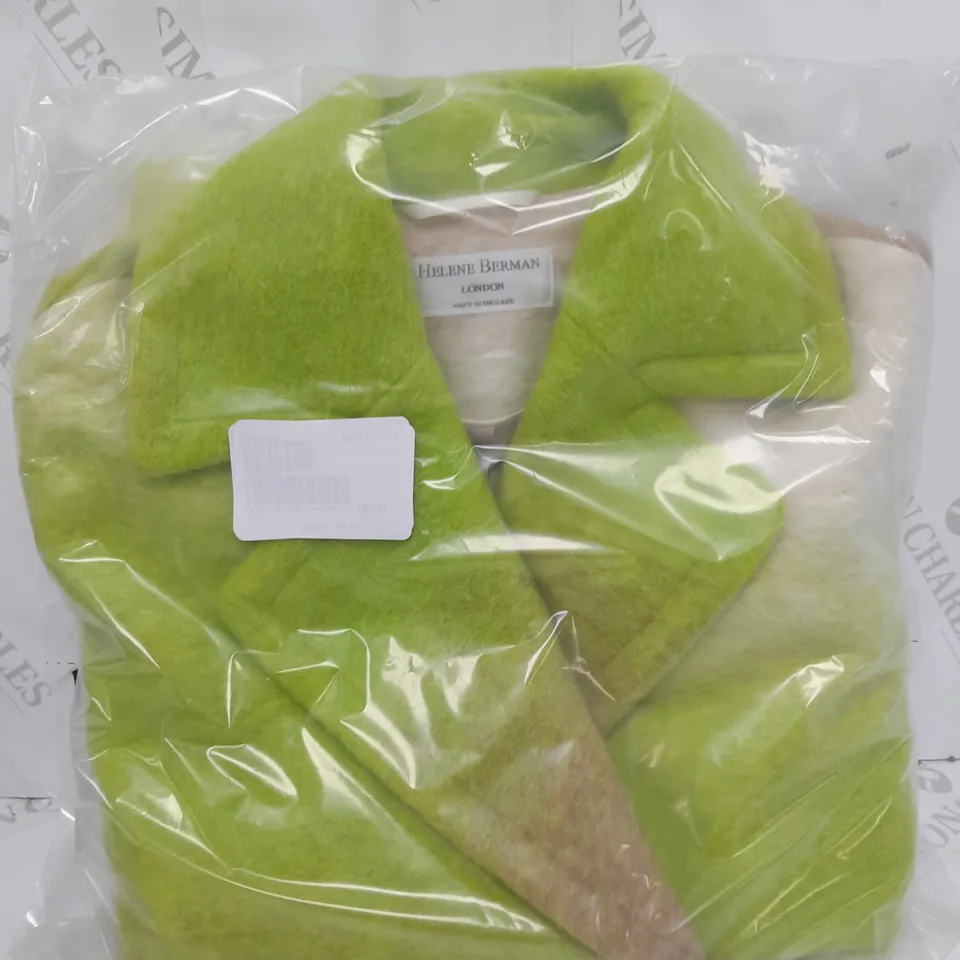 BOXED LONG BREAST COAT IN GREEN - SIZE 14