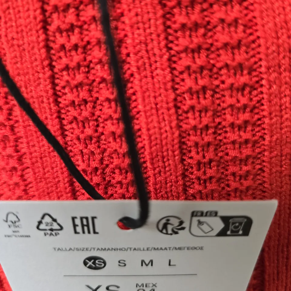 BERSHKA RED KNIT DRESS – WOMEN'S RIBBED KNIT, TAG ATTACHED-SIZE XS
