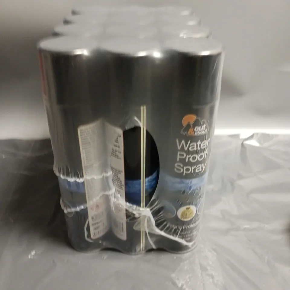 LOT OF 12 OUT & ABOUT WATERPROOF FABRIC PROTECTOR SPRAY 300ML PER CAN