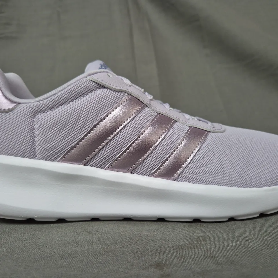 BOXED PAIR OF ADIDAS WOMEN'S LITE RACER 3.0 SHOES IN LILAC UK SIZE 7.5