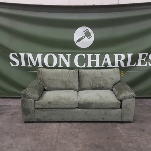 SALERNO STANDARD BACK 3 SEATER FABRIC SOFA - GREEN