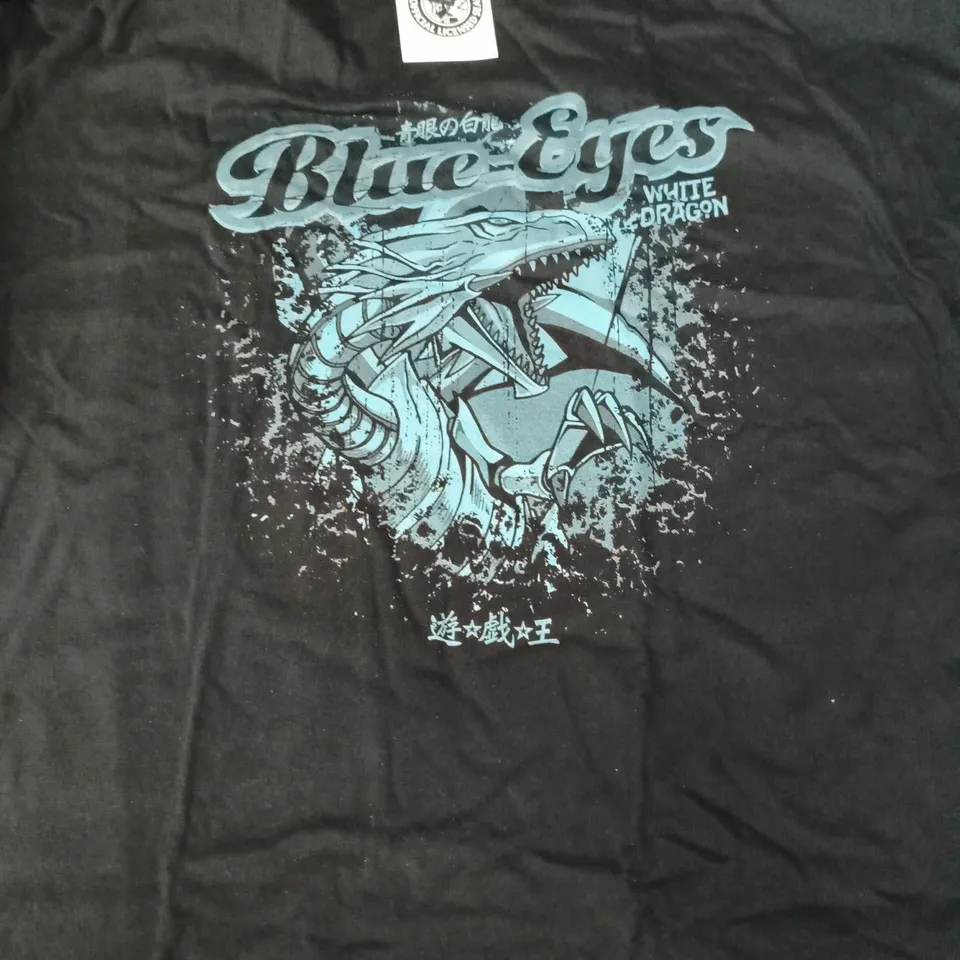 YU-GI-OH BLUE EYES WHITE DRAGON T-SHIRT IN BLACK SIZE 3XL