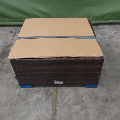 DESIGNER CHOCOLATE MIX RATTAN COFFEE TABLE WITH GLASS TOP