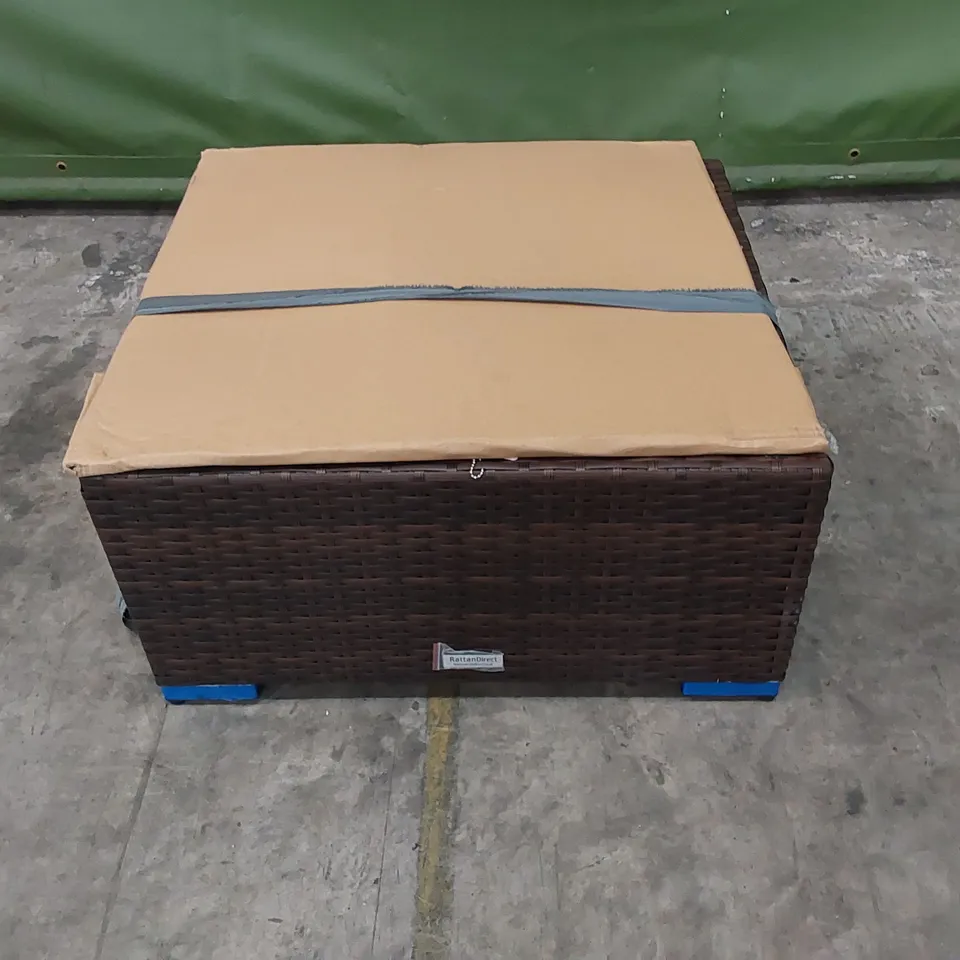 DESIGNER CHOCOLATE MIX RATTAN COFFEE TABLE WITH GLASS TOP