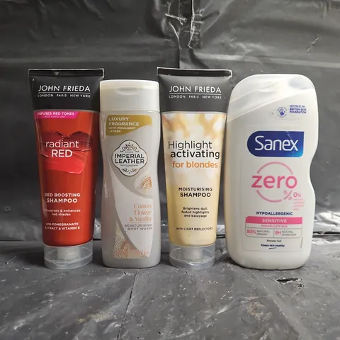 APPROXIMATELY 10 ASSORTED COSMETIC ITEMS TO INCLUDE SANEX, JOHN FRIEDA, IMPERIAL LEATHER, ETC - COLLECTION ONLY