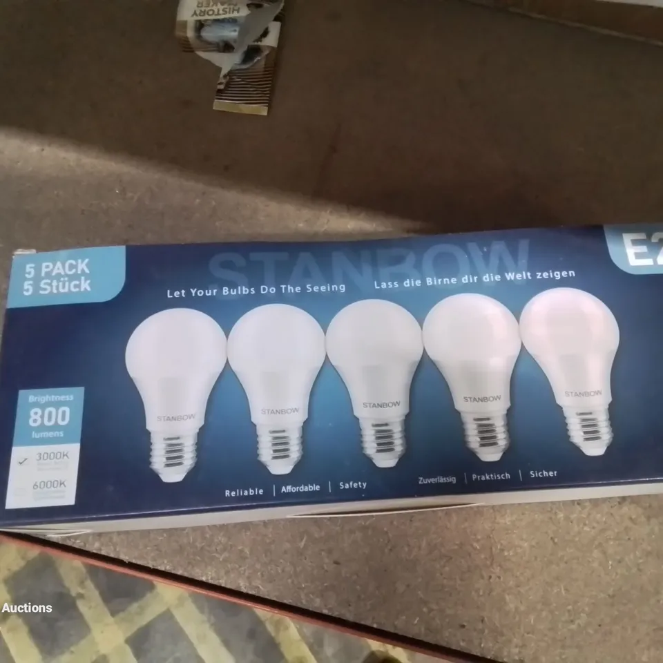 BOXED 5 PACK E27 1200LM 13W LIGHT BULBS 