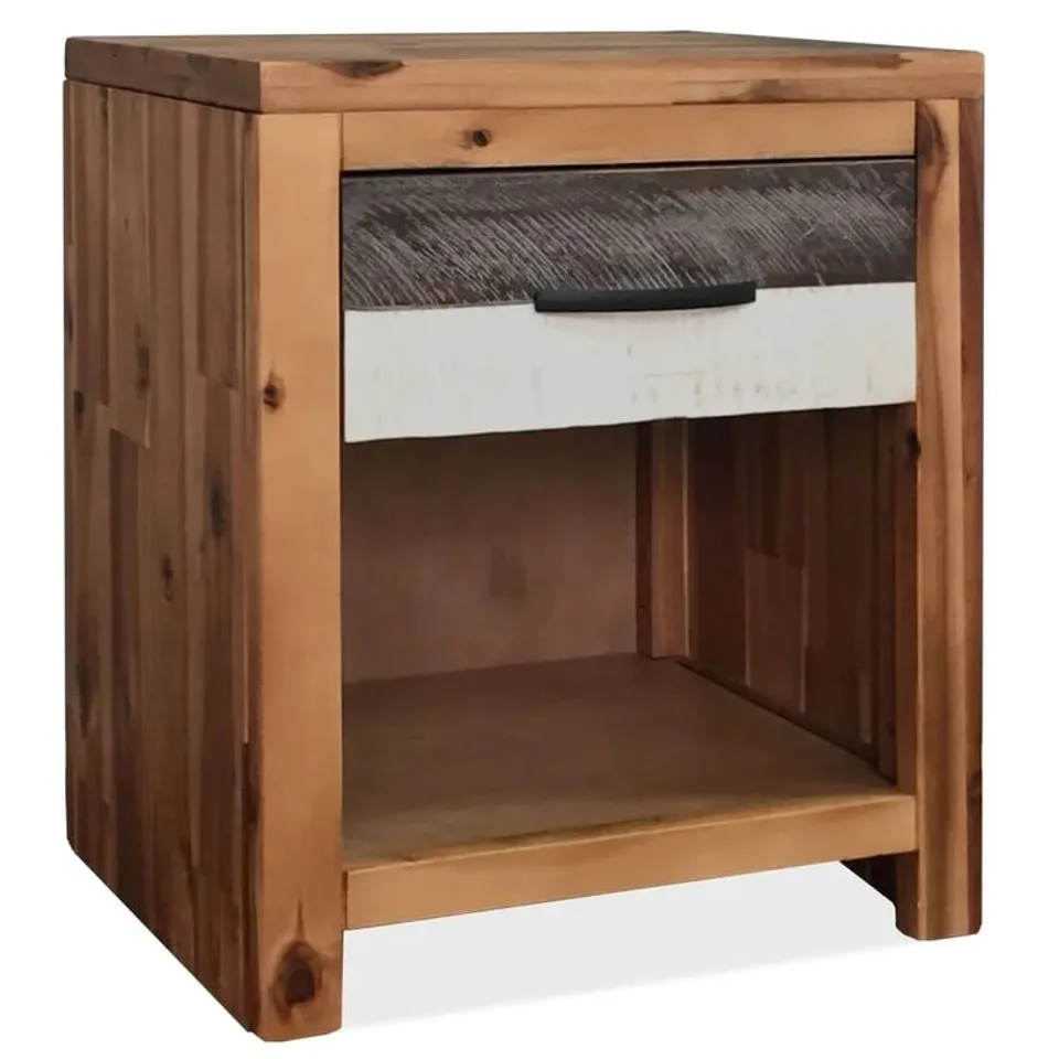 BOXED FARMER SOLID WOOD BEDSIDE TABLE 