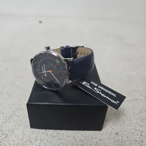 BEN SHERMAN WRISTWATCH β BLUE LEATHER STRAP, DARK DIAL