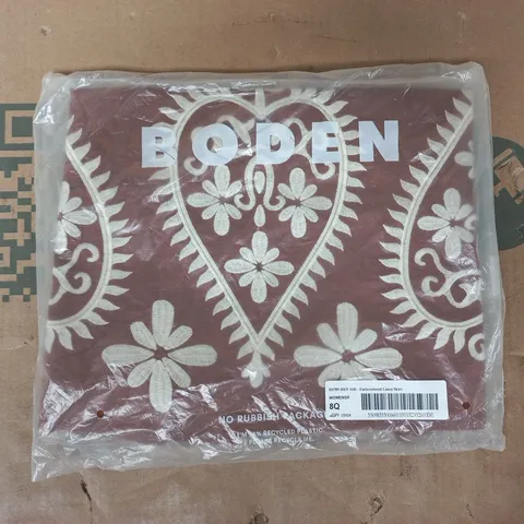 BAGGED BODEN EMBROIDERED LINEN SKIRT IN BROWN SIZE 16R