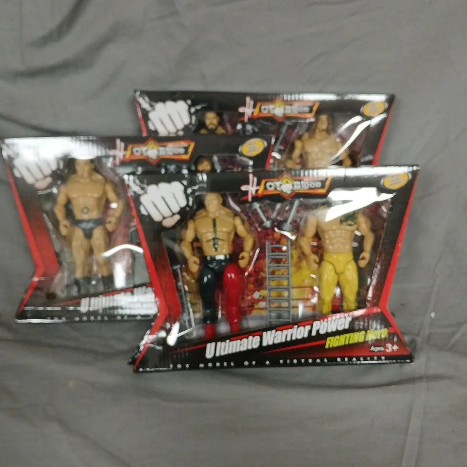 LOT OF 3 ULTIMATE WARRIOR POWER FIGHTING HERO ACTION FIGURE 3-PACKS