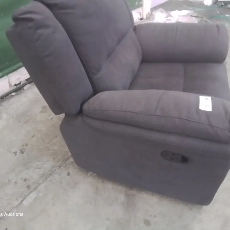 DESIGNER MANUAL RECLINING EASY CHAIR CHARCOAL FABRIC