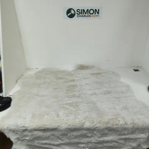 IVORY FAUX FUR HALF RUG