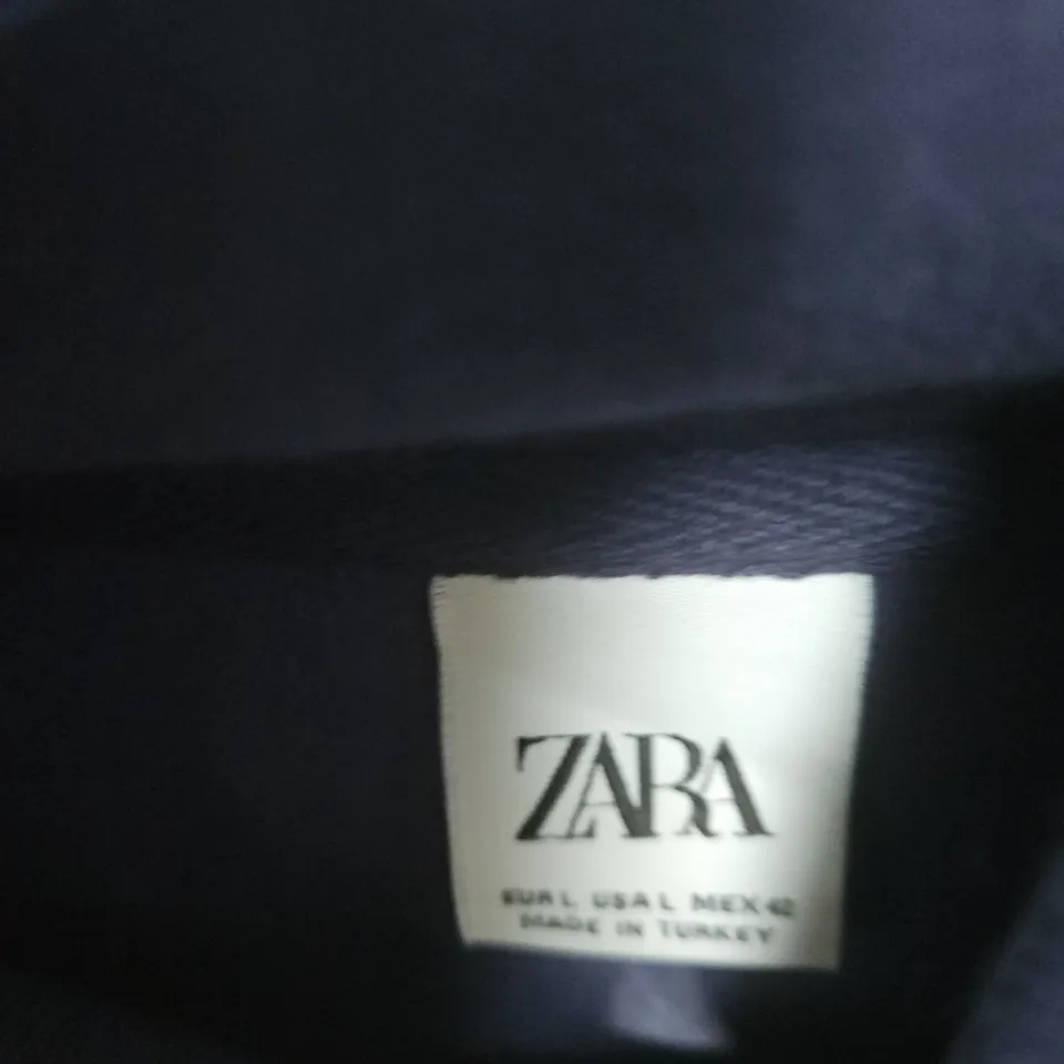 ZARA NAVY HOODIE – PULLOVER WITH KANGAROO POCKET - SIZE EUR L