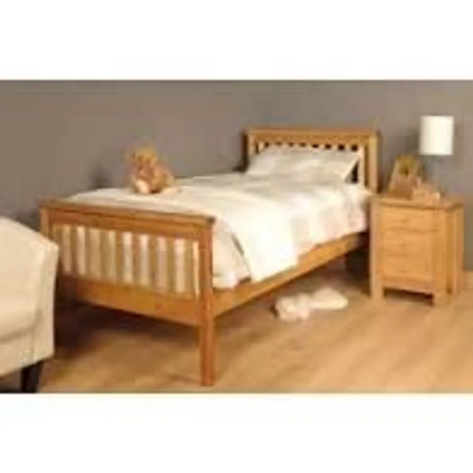 BOXED ALPHONSE 3' ATLANTIC HIGH FOOT BED FRAME - CARAMEL (1 BOX)