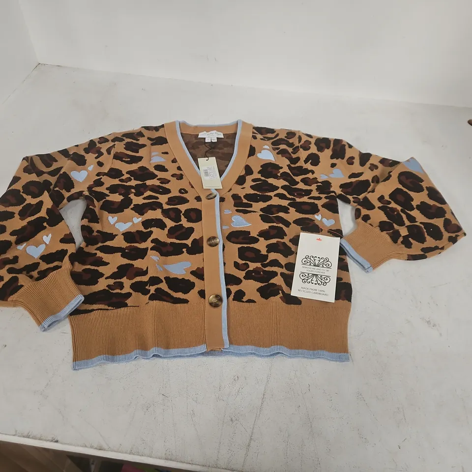 NEVER FULLY DRESSED HEART LEOPARD CARDIGAN – UK SIZE M