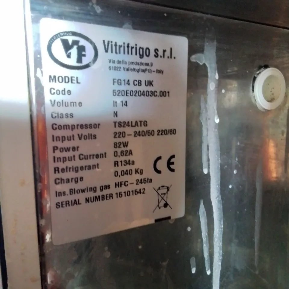 VITRIFRIGO COUNTER TOP MILK FRIDGE 240V Model FG14CBUK