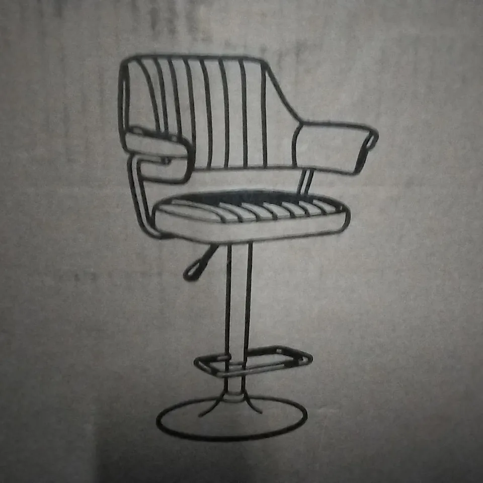 BOXED HNNHOME BLACK SWIVEL BAR STOOL WITH ARM RESTS