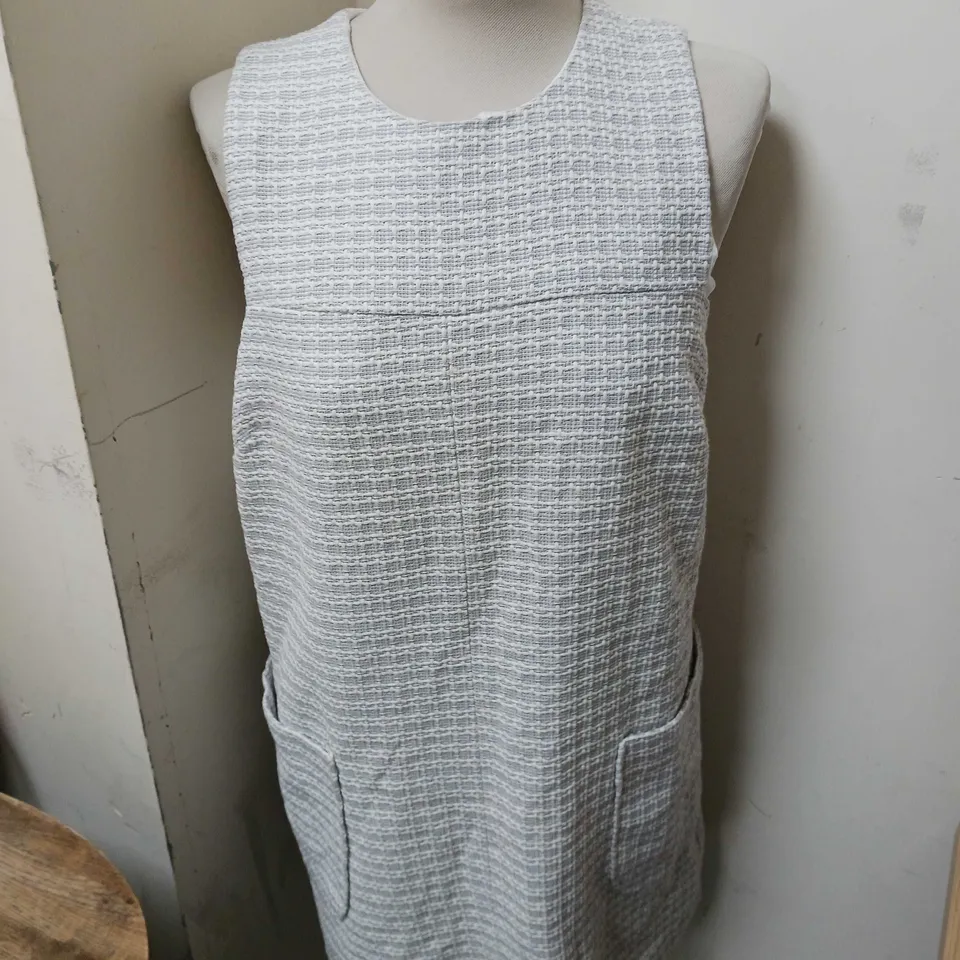 NEW LOOK COTTON TEXTURED SLEEVELESS PINAFORE DRESS SIZE UK 14