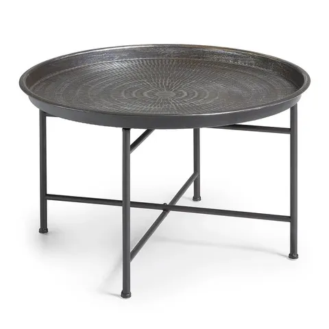 BOXED TOBIAS METAL SIDE TABLE WITH TRAY (1 BOX)