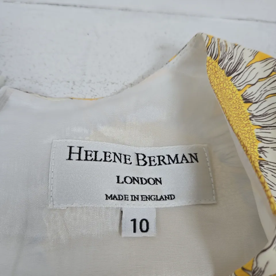 HELEN BERMAN LONDON DRESS – YELLOW SUNFLOWER PRINT, UK 10, MADE IN ENGLAND