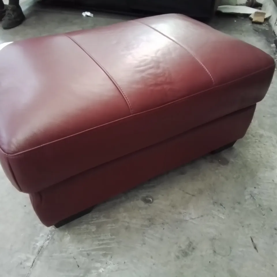 DESIGNER LARGE FOOTSTOOL OX BLOOD LEATHER 