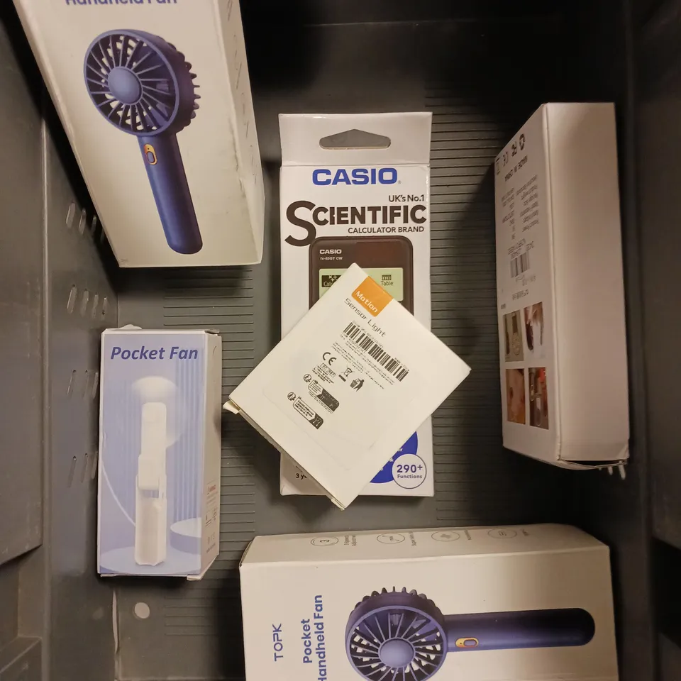 APPROXIMATELY 10 ASSORTED ELECTRICAL PRODUCTS TO INCLUDE DIGITAL SCALES, LED POWER SUPPLY, HANDHELD FAN ETC 
