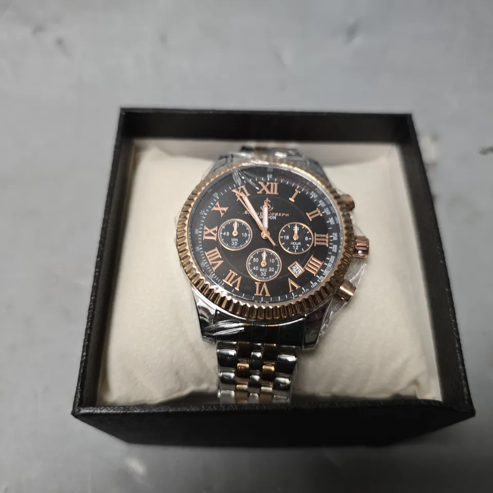 BOXED SAMUEL JOSEPH SPEED EXQUISITE TWO TONE WATCH 