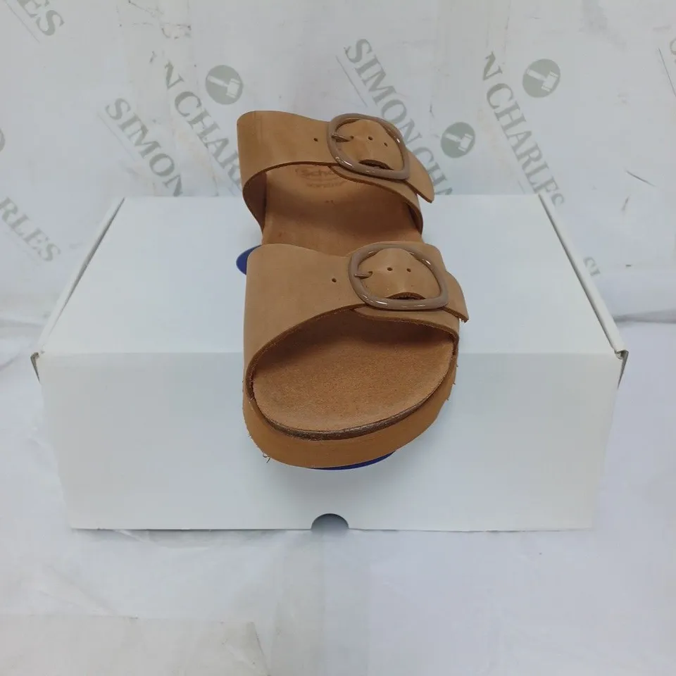 BOXED SCHOLL SOFTSTEP LADIES SANDALS BUCKLE FASTENING SIZE 7 TAN