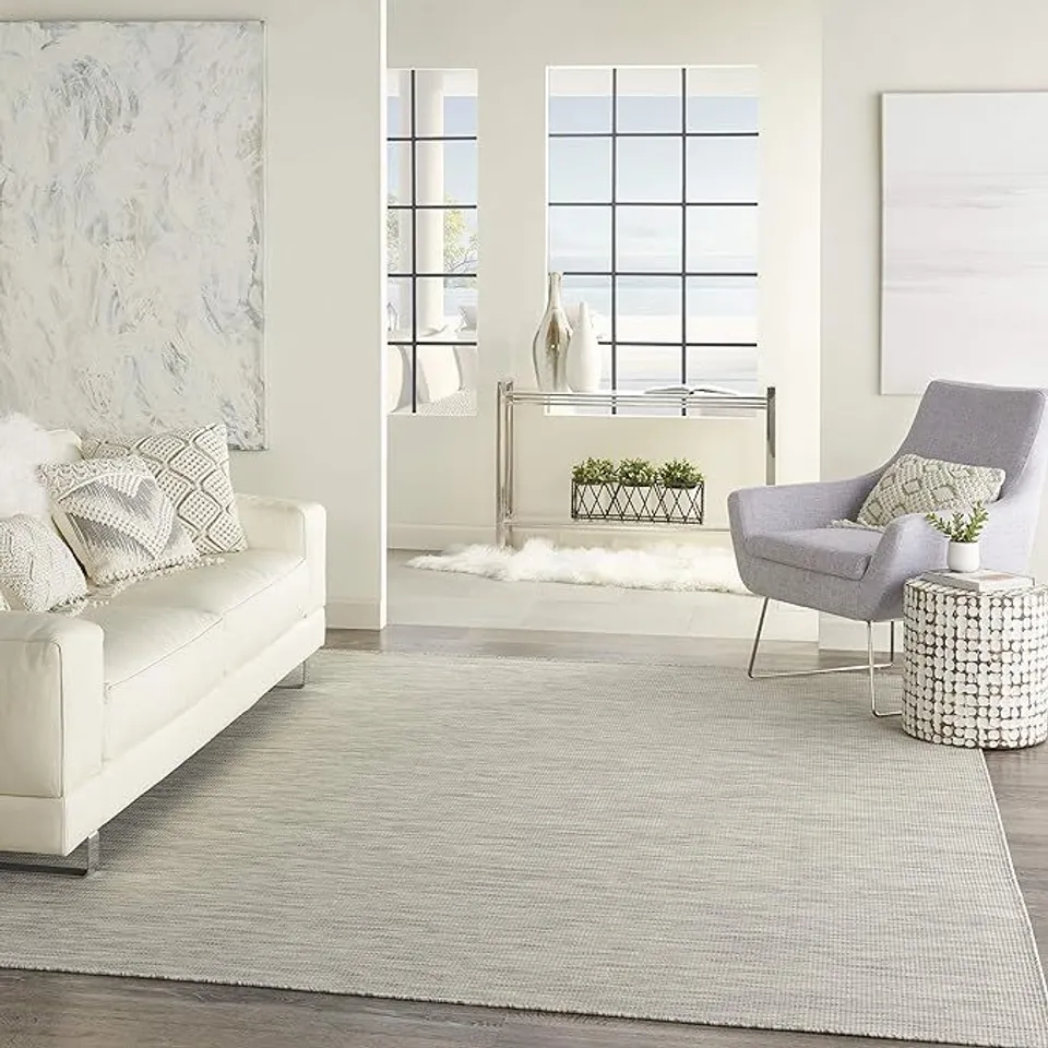 NOURISON POSTIANO INDOOR/OUTDOOR SOLID LT GREY 5' X 7' AREA RUG 5' X 7'